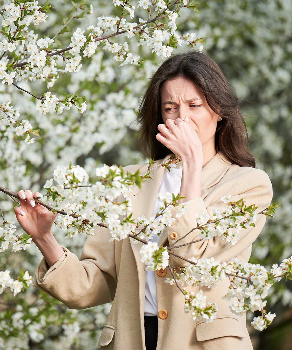 woman with allergies