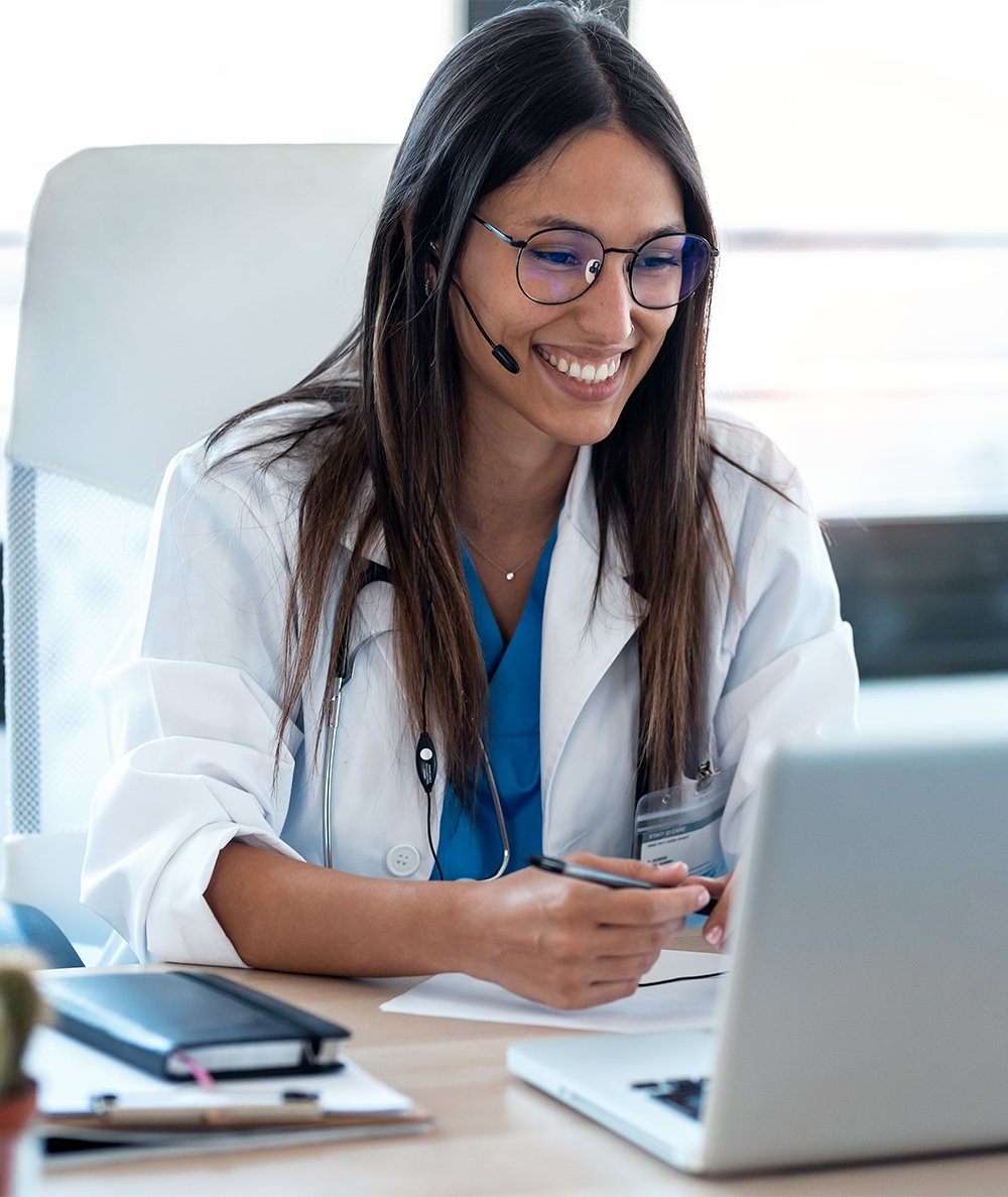 female doctor talking to patient